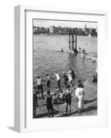 Bathing Pool, Dinard, Brittany, France, 20th Century-null-Framed Photographic Print