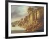 Bathing Scene at a Ghat on the River Ganges-Charles D'oyly-Framed Giclee Print