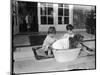 Bathing the Dog-null-Mounted Photographic Print