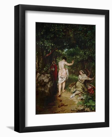 Bathing Women, 1853-Gustave Courbet-Framed Giclee Print