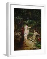 Bathing Women, 1853-Gustave Courbet-Framed Giclee Print