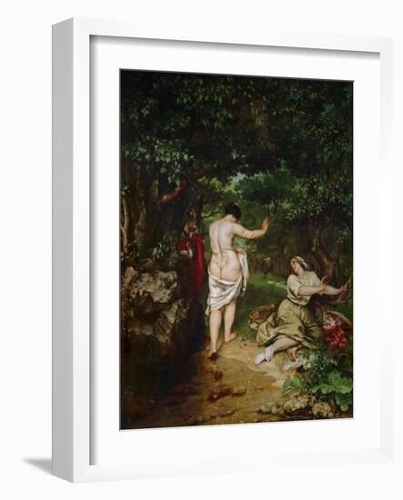 Bathing Women, 1853-Gustave Courbet-Framed Giclee Print