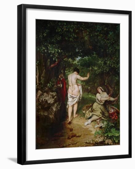 Bathing Women, 1853-Gustave Courbet-Framed Giclee Print