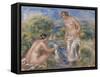 Bathing Women-Pierre-Auguste Renoir-Framed Stretched Canvas