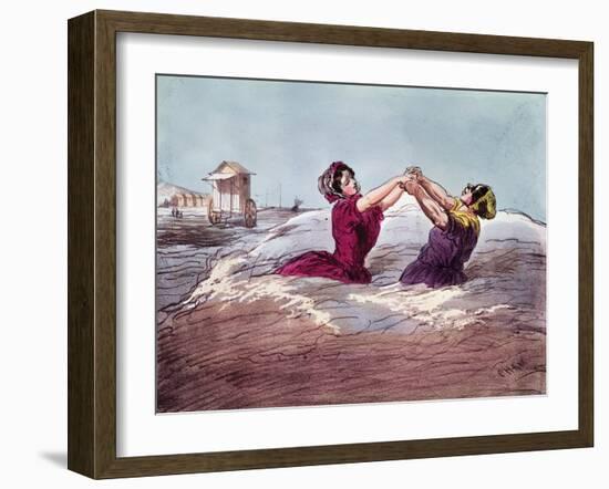 Bathing-Cham-Framed Giclee Print