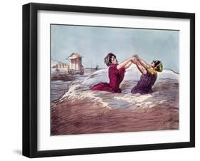 Bathing-Cham-Framed Giclee Print