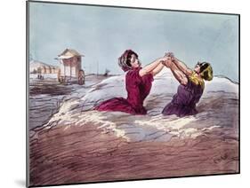 Bathing-Cham-Mounted Giclee Print