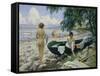 Bathng Girls on the Beach-Paul Fischer-Framed Stretched Canvas