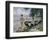 Bathng Girls on the Beach-Paul Fischer-Framed Giclee Print