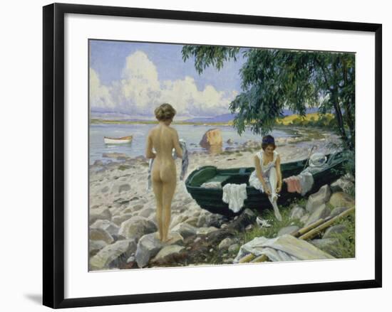 Bathng Girls on the Beach-Paul Fischer-Framed Premium Giclee Print