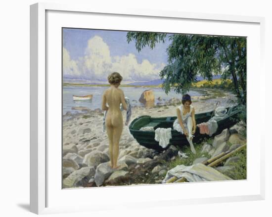 Bathng Girls on the Beach-Paul Fischer-Framed Giclee Print