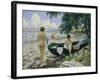 Bathng Girls on the Beach-Paul Fischer-Framed Giclee Print