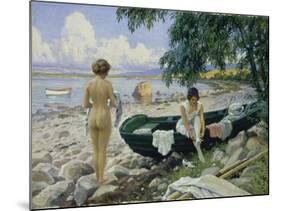 Bathng Girls on the Beach-Paul Fischer-Mounted Giclee Print