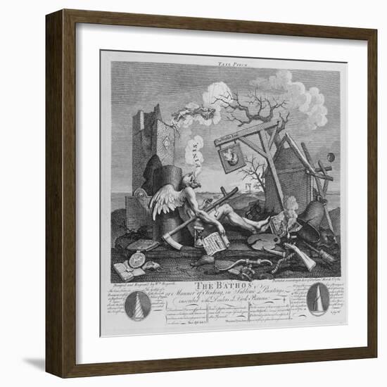 Bathos, Manner of Sinking, in Sublime Paintings Inscribed to the Dealers in Dark Pictures, 1764-William Hogarth-Framed Giclee Print