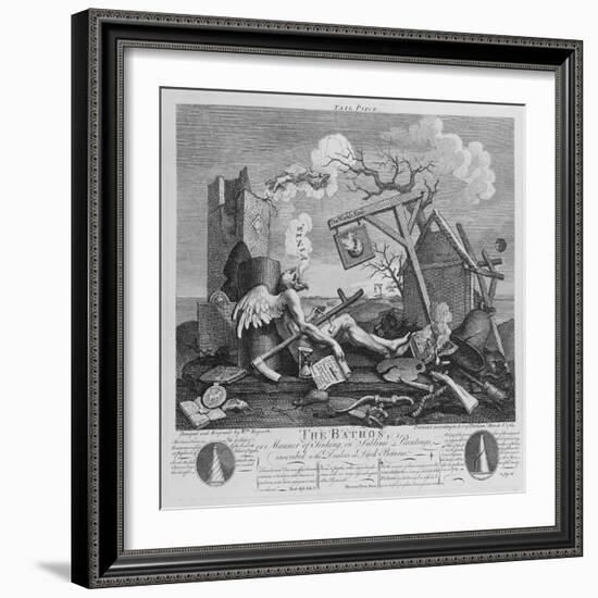 Bathos, Manner of Sinking, in Sublime Paintings Inscribed to the Dealers in Dark Pictures, 1764-William Hogarth-Framed Giclee Print