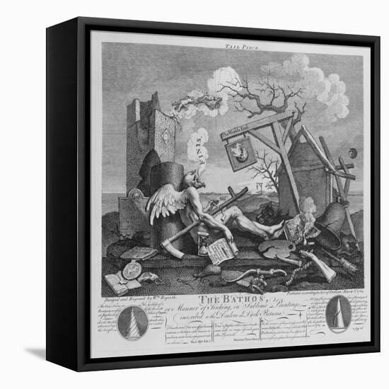 Bathos, Manner of Sinking, in Sublime Paintings Inscribed to the Dealers in Dark Pictures, 1764-William Hogarth-Framed Stretched Canvas