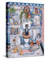 Bathroom Cats-Bill Bell-Stretched Canvas