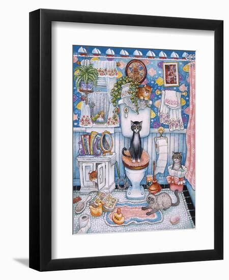 Bathroom Cats-Bill Bell-Framed Premium Giclee Print