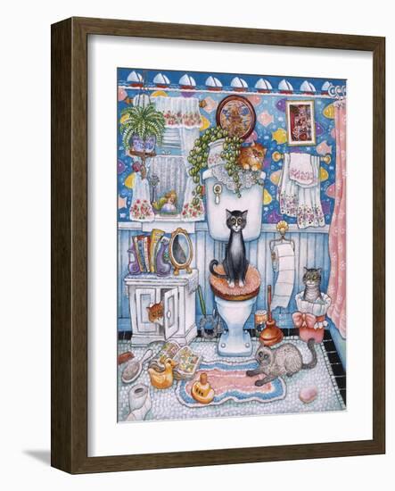 Bathroom Cats-Bill Bell-Framed Giclee Print
