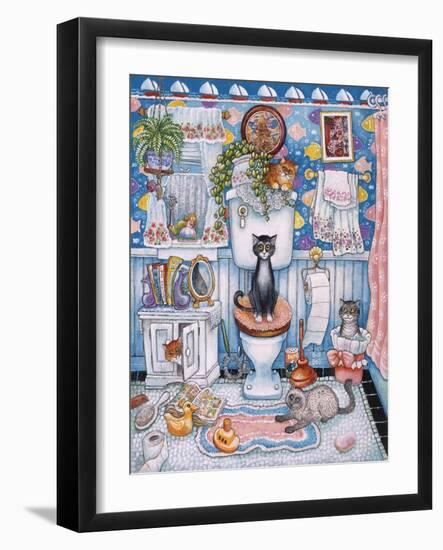 Bathroom Cats-Bill Bell-Framed Giclee Print