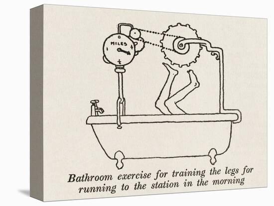 Bathroom Exercise-William Heath Robinson-Stretched Canvas