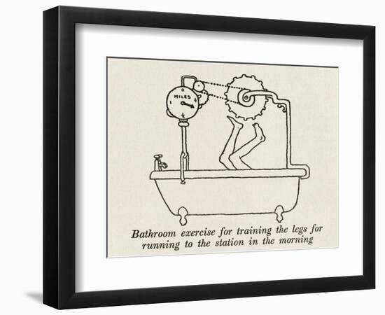 Bathroom Exercise-William Heath Robinson-Framed Photographic Print