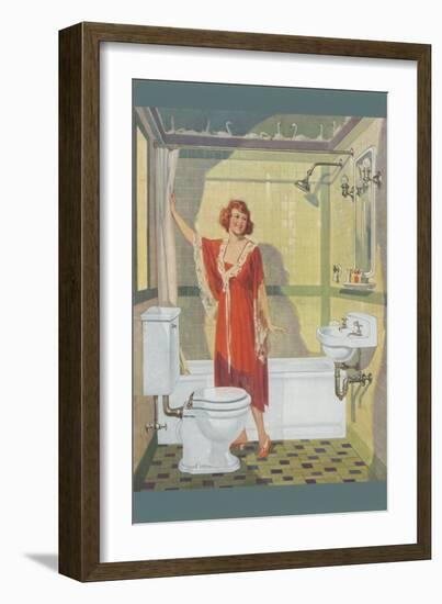 Bathroom of the Thirties-null-Framed Art Print