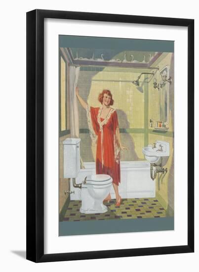 Bathroom of the Thirties-null-Framed Art Print