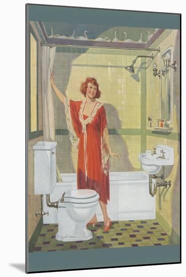 Bathroom of the Thirties-null-Mounted Art Print