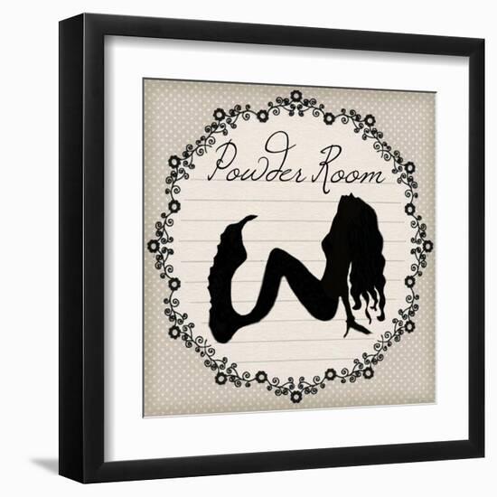 Bathroom Powder Room Silhouette Mermaid-sylvia pimental-Framed Art Print