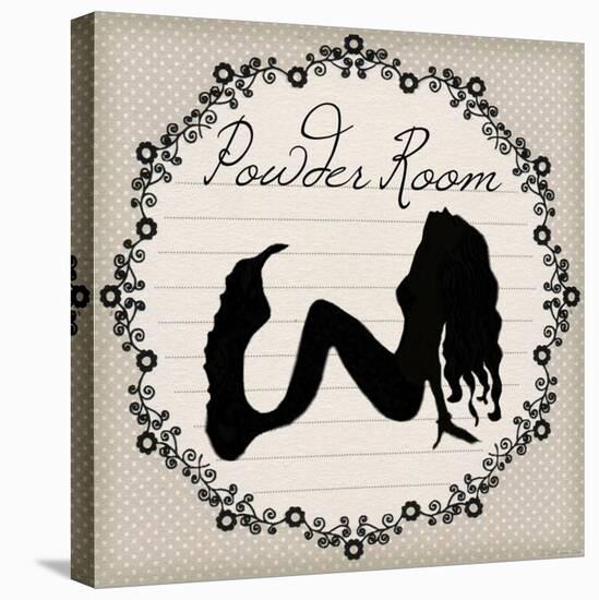 Bathroom Powder Room Silhouette Mermaid-sylvia pimental-Stretched Canvas