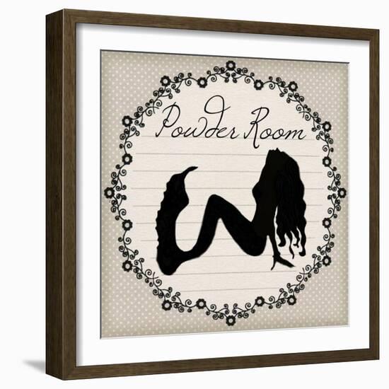 Bathroom Powder Room Silhouette Mermaid-sylvia pimental-Framed Art Print