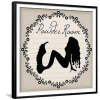 Bathroom Powder Room Silhouette Mermaid-sylvia pimental-Framed Premium Giclee Print