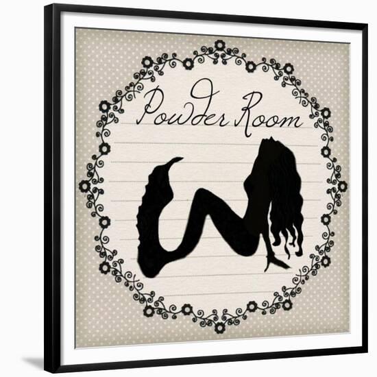 Bathroom Powder Room Silhouette Mermaid-sylvia pimental-Framed Premium Giclee Print