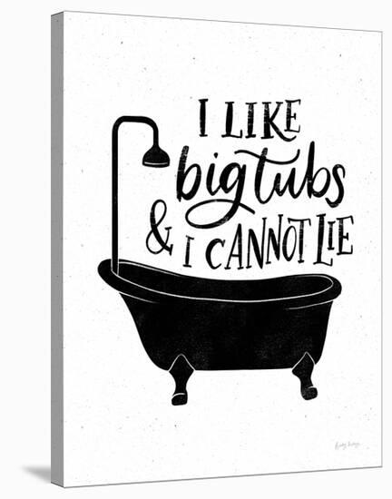 Bathroom Puns II Black-Becky Thorns-Stretched Canvas