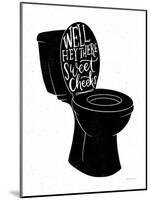 Bathroom Puns IV Black-Becky Thorns-Mounted Art Print