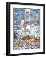 Bathroom Pups-Bill Bell-Framed Giclee Print