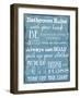 Bathroom Rules Blue-Taylor Greene-Framed Art Print