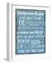 Bathroom Rules Blue-Taylor Greene-Framed Art Print