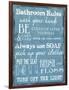 Bathroom Rules Blue-Taylor Greene-Framed Art Print