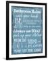 Bathroom Rules Blue-Taylor Greene-Framed Art Print