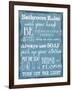 Bathroom Rules Blue-Taylor Greene-Framed Art Print