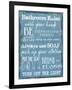 Bathroom Rules Blue-Taylor Greene-Framed Art Print