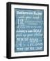 Bathroom Rules Blue-Taylor Greene-Framed Art Print