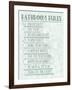 Bathroom Rules Lines-Matthew Piotrowicz-Framed Art Print