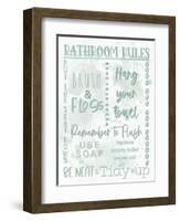 Bathroom Rules Monochromatic-Matthew Piotrowicz-Framed Art Print