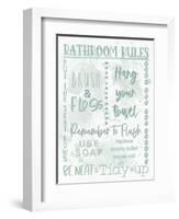 Bathroom Rules Monochromatic-Matthew Piotrowicz-Framed Art Print