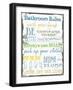 Bathroom Rules Multi-Taylor Greene-Framed Art Print