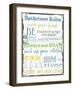 Bathroom Rules Multi-Taylor Greene-Framed Art Print