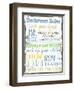 Bathroom Rules Multi-Taylor Greene-Framed Art Print